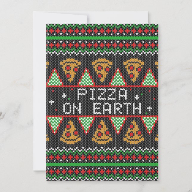 Pizza Ugly jul Sweater Inbjudningar (Framsida)