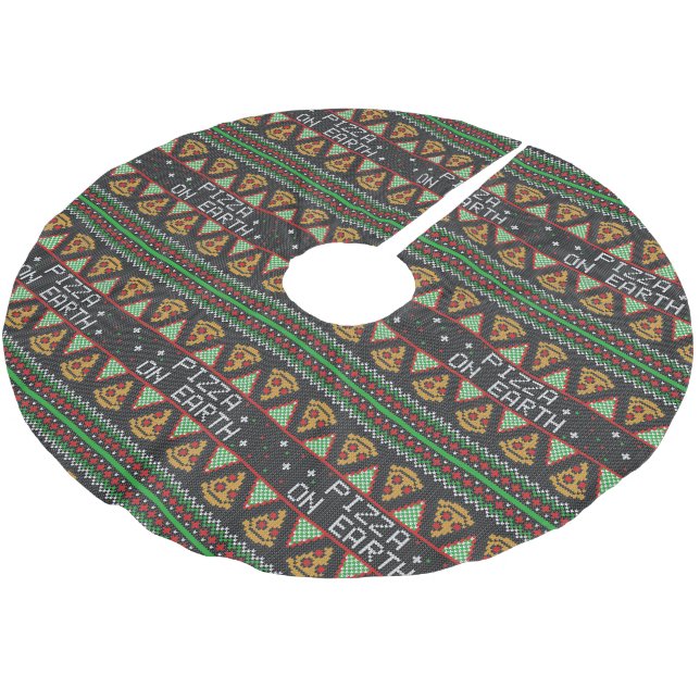 Pizza Ugly jul Sweater Julgransmatta Borstad Polyester (Vinklad)