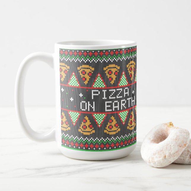 Pizza Ugly jul Sweater Kaffemugg (Med munk)