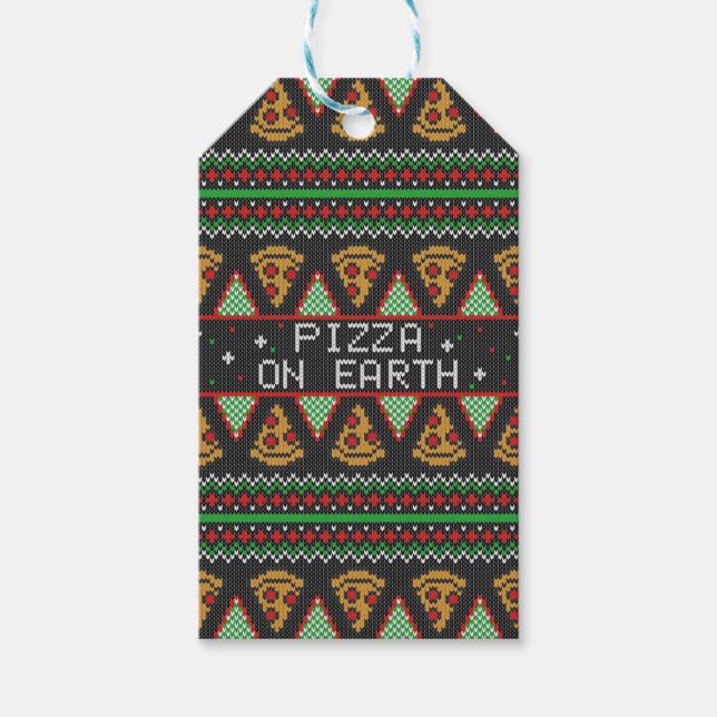 Pizza Ugly jul Sweater Presentetikett (Framsidan)