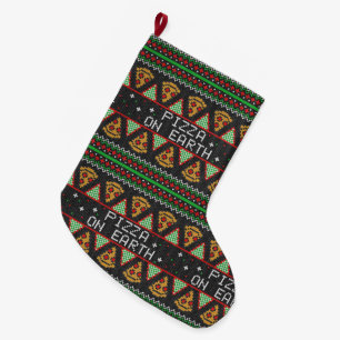Pizza Ugly jul Sweater Stor Julstrumpa