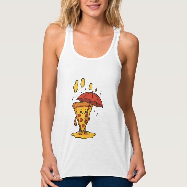 Pizza under ostregnet linne med racerback  (Framsida)