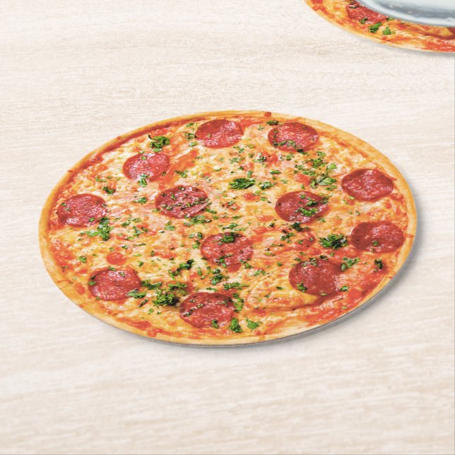Pizza Underlägg Papper Rund (Vinklad)