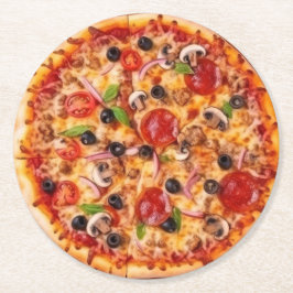 Pizza Underlägg Papper Rund