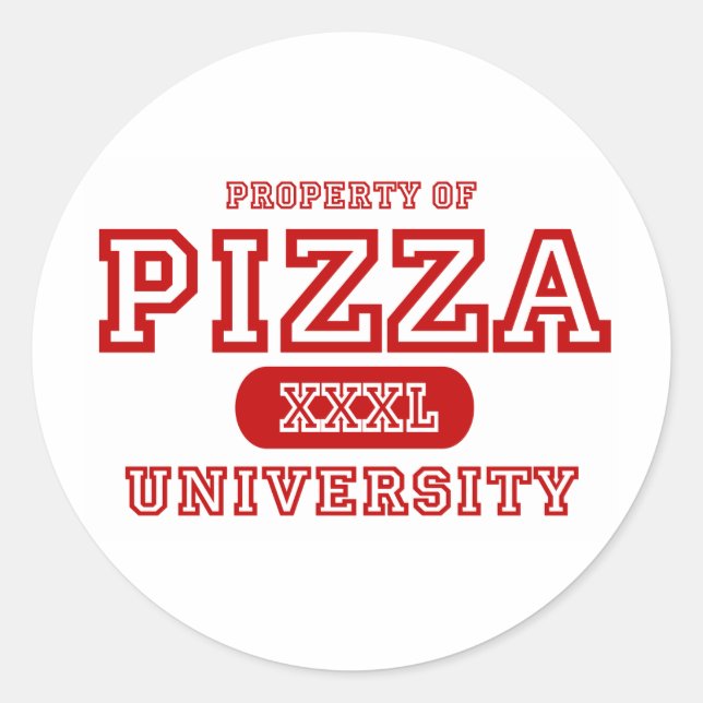 Pizza Universiteten Runt Klistermärke (Framsida)