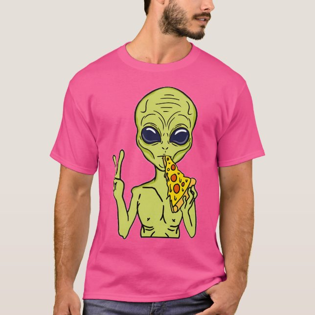 Pizza ut ur denna världsutlänning som äter Pizza T Shirt (Framsida)
