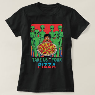 Pizza Utomjordingars blk Womens T Shirt