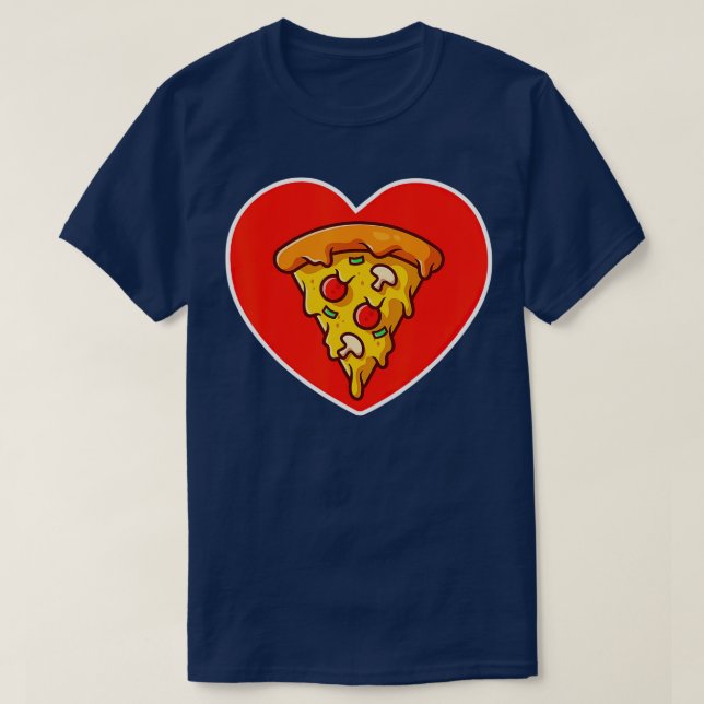 Pizza Valentine Day Heart Cheese Tomato Funny Fo T Shirt (Design framsida)