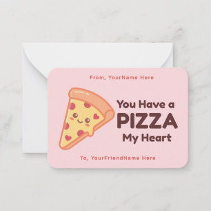 Pizza Valentine Klassrums Gratulationskort Anteckningskort