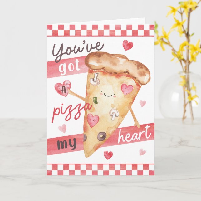 Pizza Valentine’s Fun - You’ve Got a Pizza Heart Kort (Gul blomma)