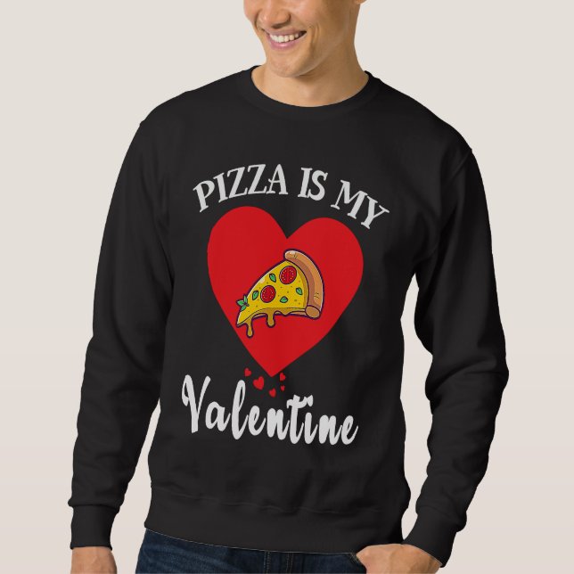 Pizza Valentines Day Heart Apparel Toddler Boys Gi Lång Ärmad Tröja (Framsida)