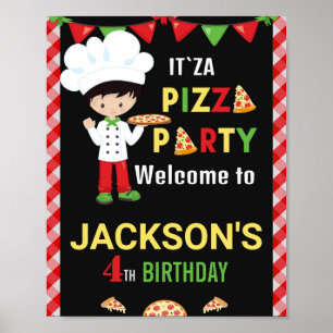 Pizza välkommen party-tecken Pizza skapar party po Poster