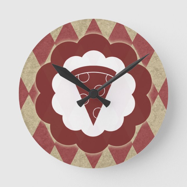 pizza vintage rund klocka (Framsida)