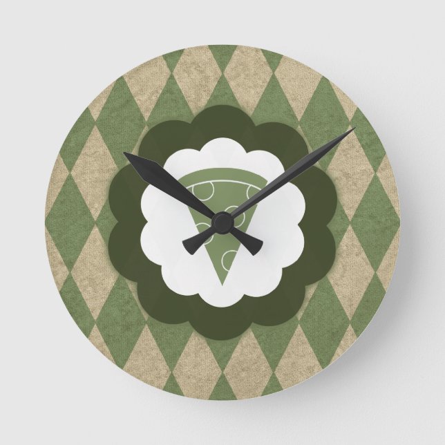 pizza-vintage rund klocka (Framsida)