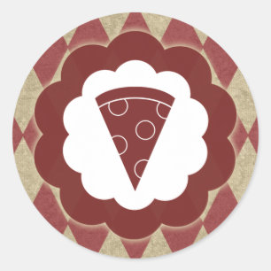 pizza vintage runt klistermärke