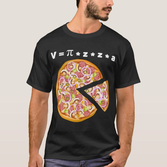 Pizza Volume Equation Math Älskare T Shirt (Framsida)