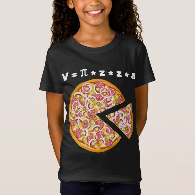 Pizza Volume Equation Math Älskare T Shirt (Framsida)