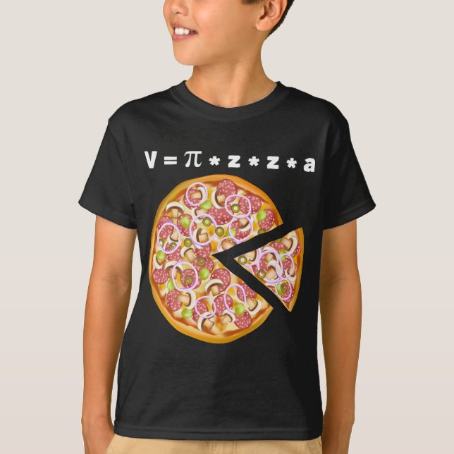Pizza Volume Equation Math Älskare T Shirt (Framsida)