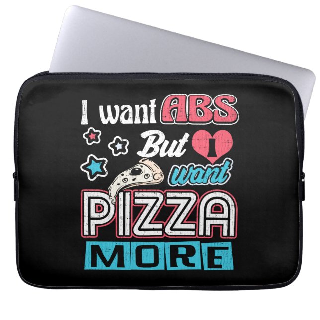 Pizza vs. Abs - Bulking Diet - Novelty av nybörjar Laptop Sleeve (Framsidan)