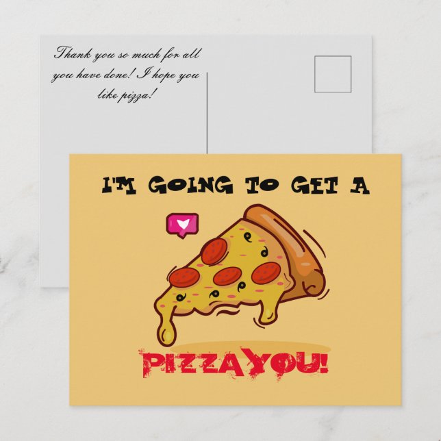 Pizza vycard vykort (Fram/baksida)