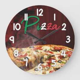 Pizza Wall Clock – Hot Fresh Pizza Kitchen Home De Stor Klocka