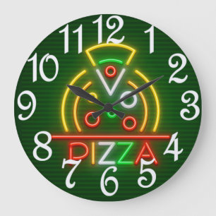 Pizza Wall Clock Stor Klocka