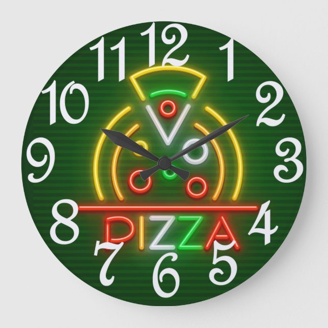 Pizza Wall Clock Stor Klocka (Framsida)