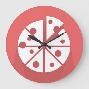 PIZZA WALL CLOCK STOR KLOCKA