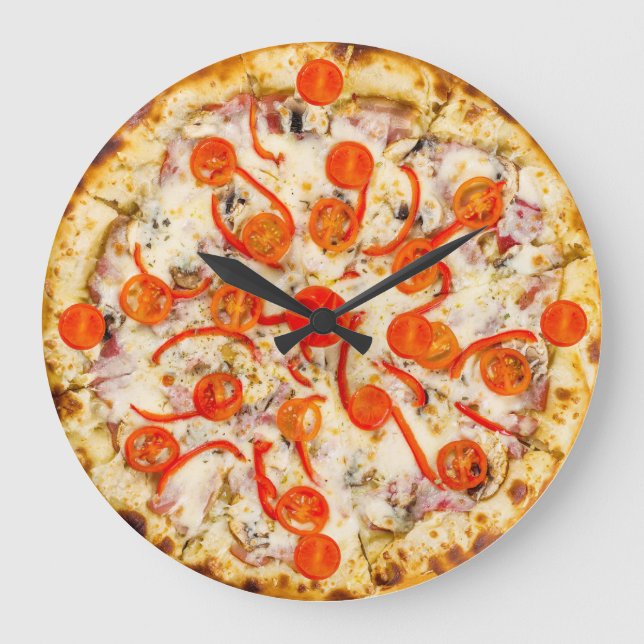 Pizza Wall Clock Stor Klocka (Framsida)