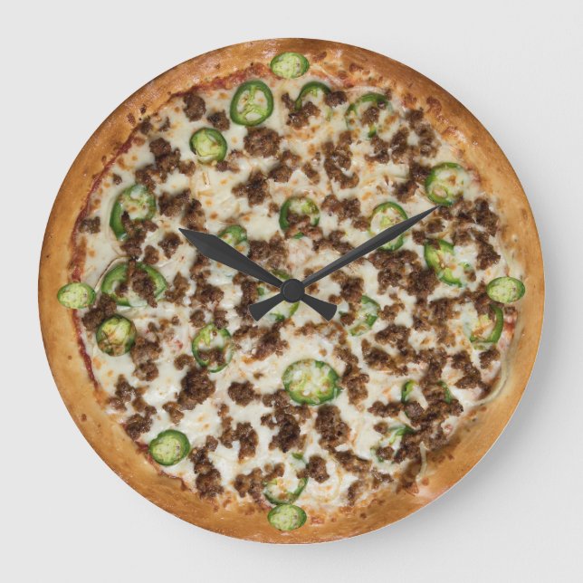 Pizza Wall Clock Stor Klocka (Framsida)