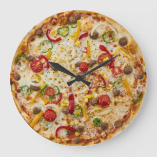 Pizza Wall Clock Stor Klocka