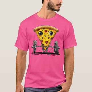 Pizza Weightlyftande Barbell Workout Gym Weightlif T Shirt