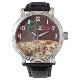 Pizza Wrist Watch – Hot Fresh Pizza Fun Timepiece Armbandsur