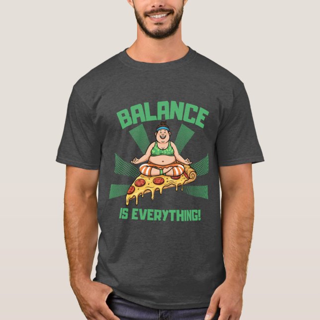 Pizza Yoga Balance Is Everything Funny boy T Shirt (Framsida)