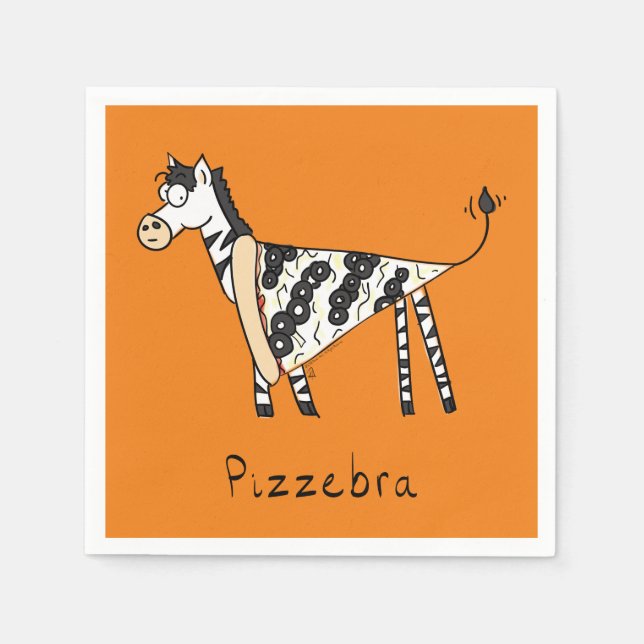 Pizza Zebra Cute Kids Tecknad Pappersservett (Framsidan)
