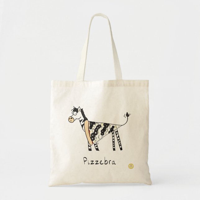 Pizza Zebra Cute Kids Tecknad Tygkasse (Framsidan)