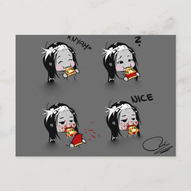 Pizza-Zeit! Vykort (Framsida)