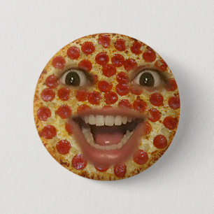 Pizzaansikte knäppas knapp