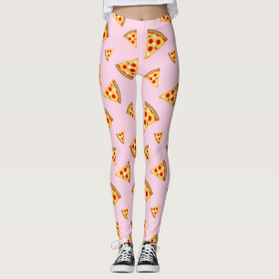 Pizzabinor av coola och roligt, ljusa rosa mönster leggings