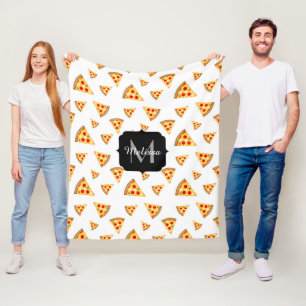 Pizzabinor av coola och roligt, vita mönster Monog Fleecefilt