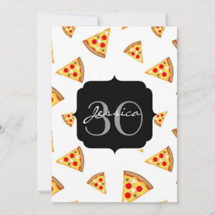 Pizzabinor av coola och roligt, vita mönster Monog Inbjudningar