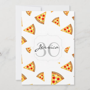 Pizzabinor av coola och roligt, vita mönster Monog Inbjudningar