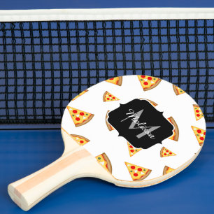 Pizzabinor av coola och roligt, vita mönster Monog Pingisracket
