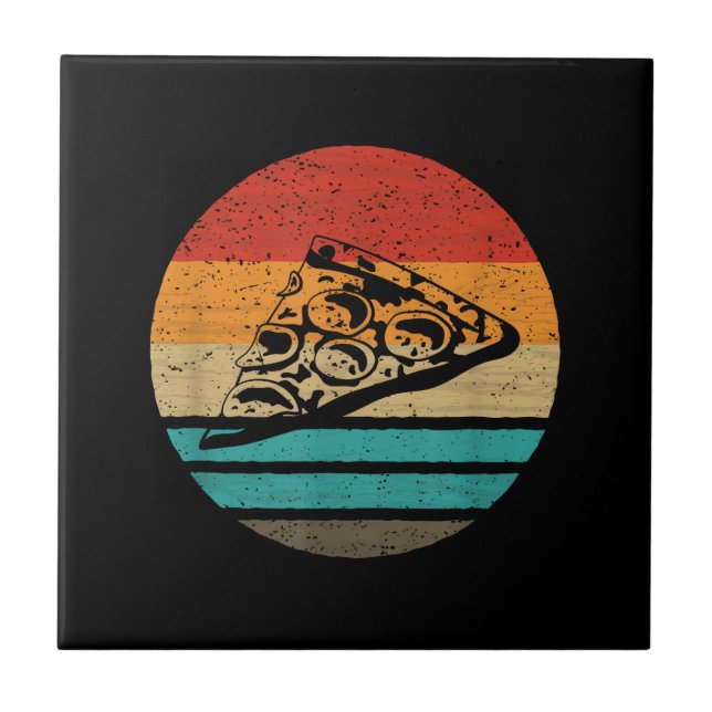 Pizzabit Retro Stil Vintage Kakelplatta (Framsidan)