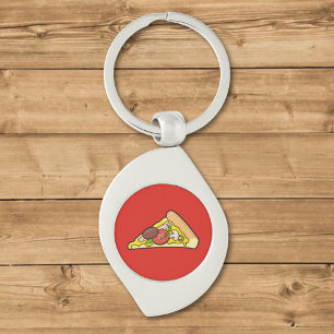 Pizzabit Swirl Silverfärgad Nyckelring