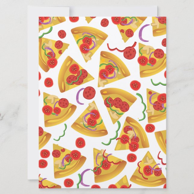 Pizzabitmönster Inbjudningar (Framsida)