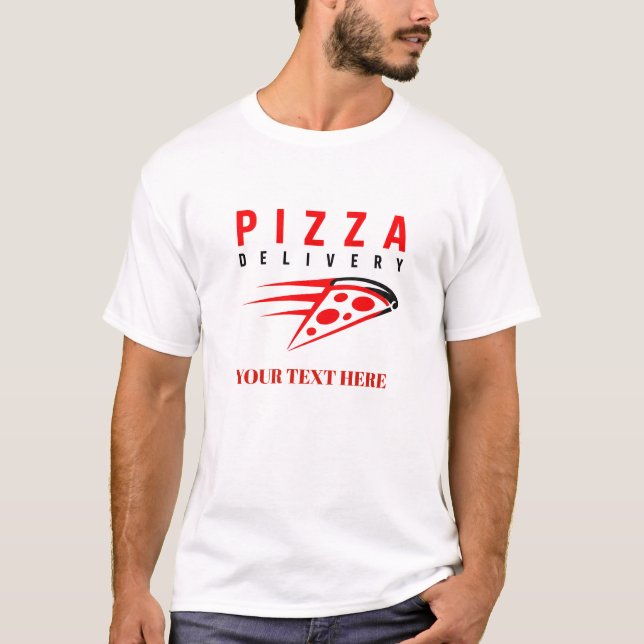 🍕 Pizzabutiks leveranspersonal uniform besättning T Shirt (Framsida)