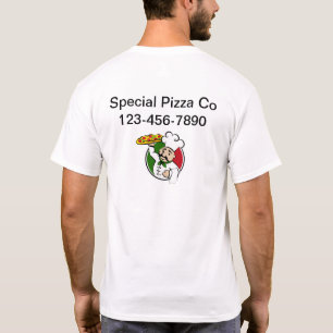 Pizzabutiks Logotypskjortor för arbete T Shirt