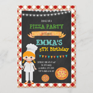Pizzadanandefödelsedagsfest inbjudan