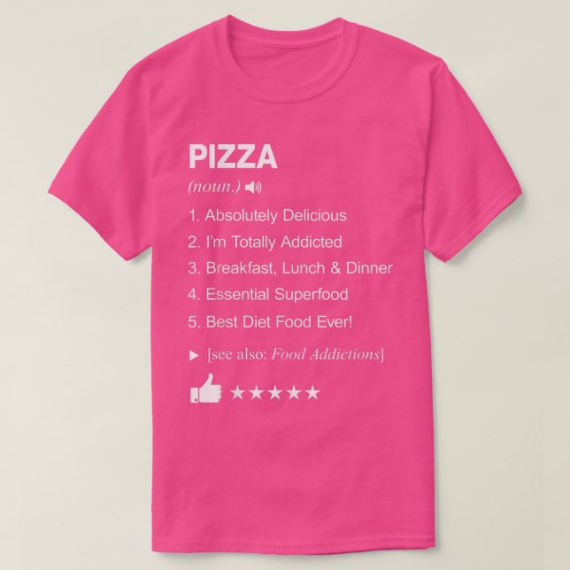 Pizzadefinition betyder lustig t shirt (Design framsida)